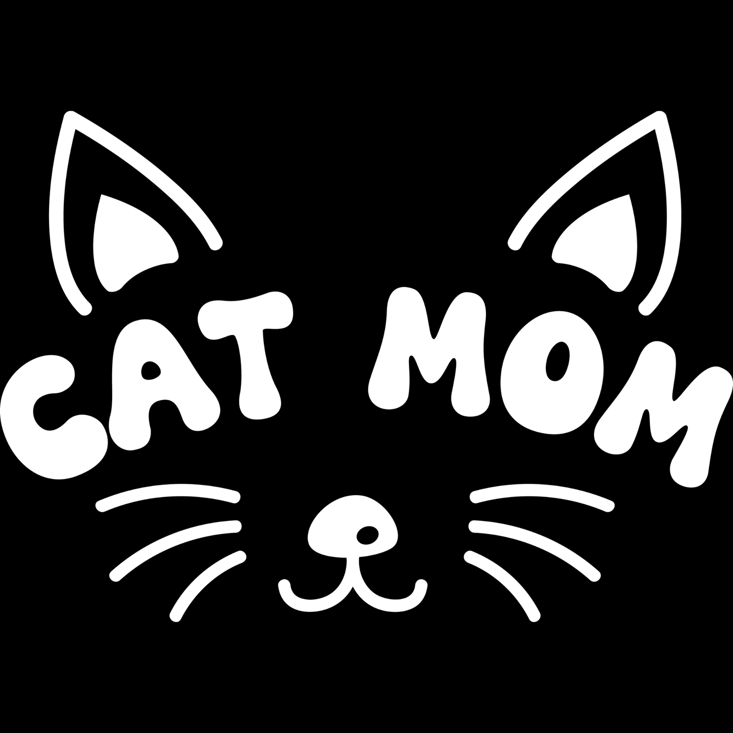 𝐂𝐚𝐭 𝐌𝐨𝐦 DTF Transfer – Cute Cat Face Minimalist Pet Lover Cat Mom Design DTF Ready To Press