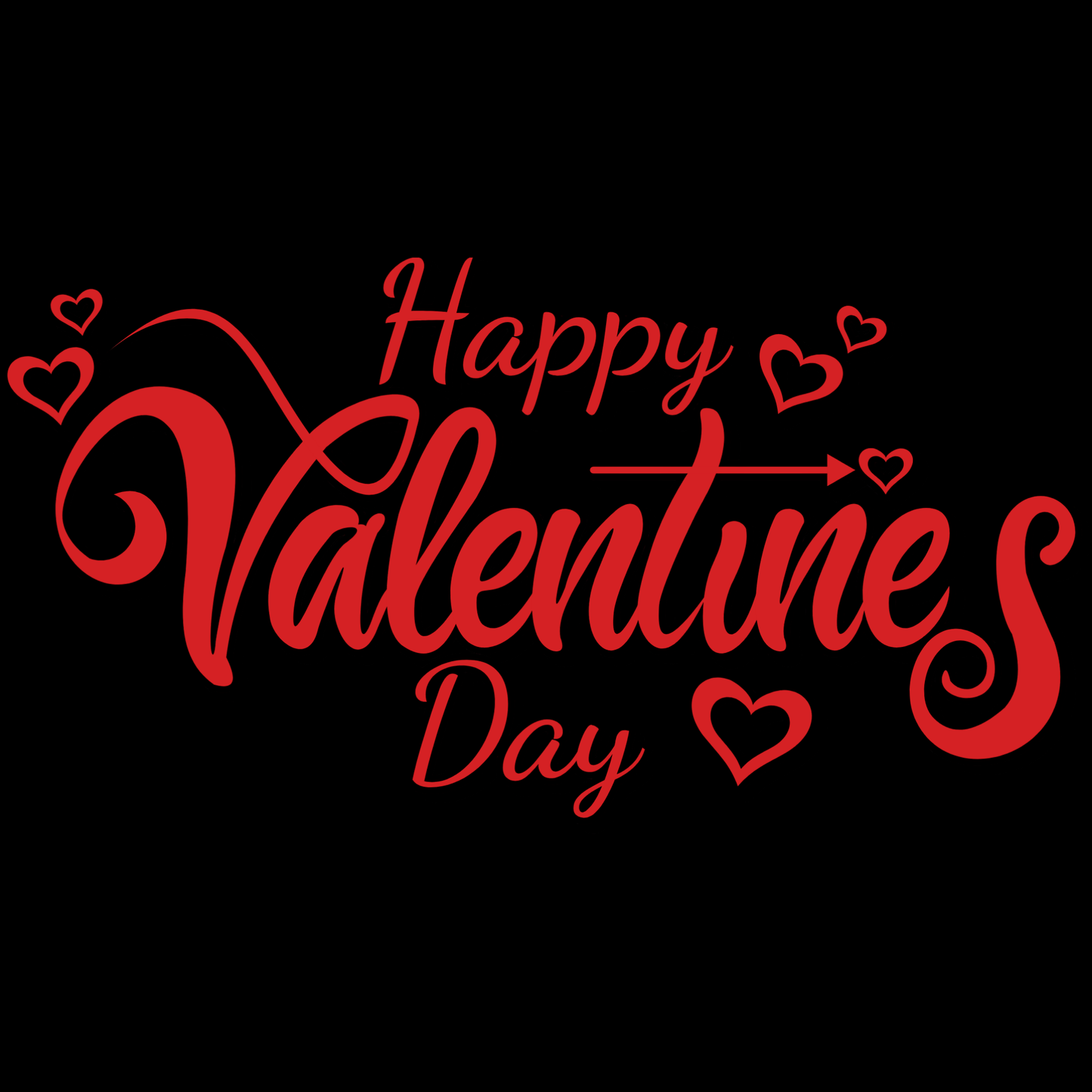 Happy Valentine’s Day DTF Transfer – Script Typography Ready to Press Heat Transfer for Apparel