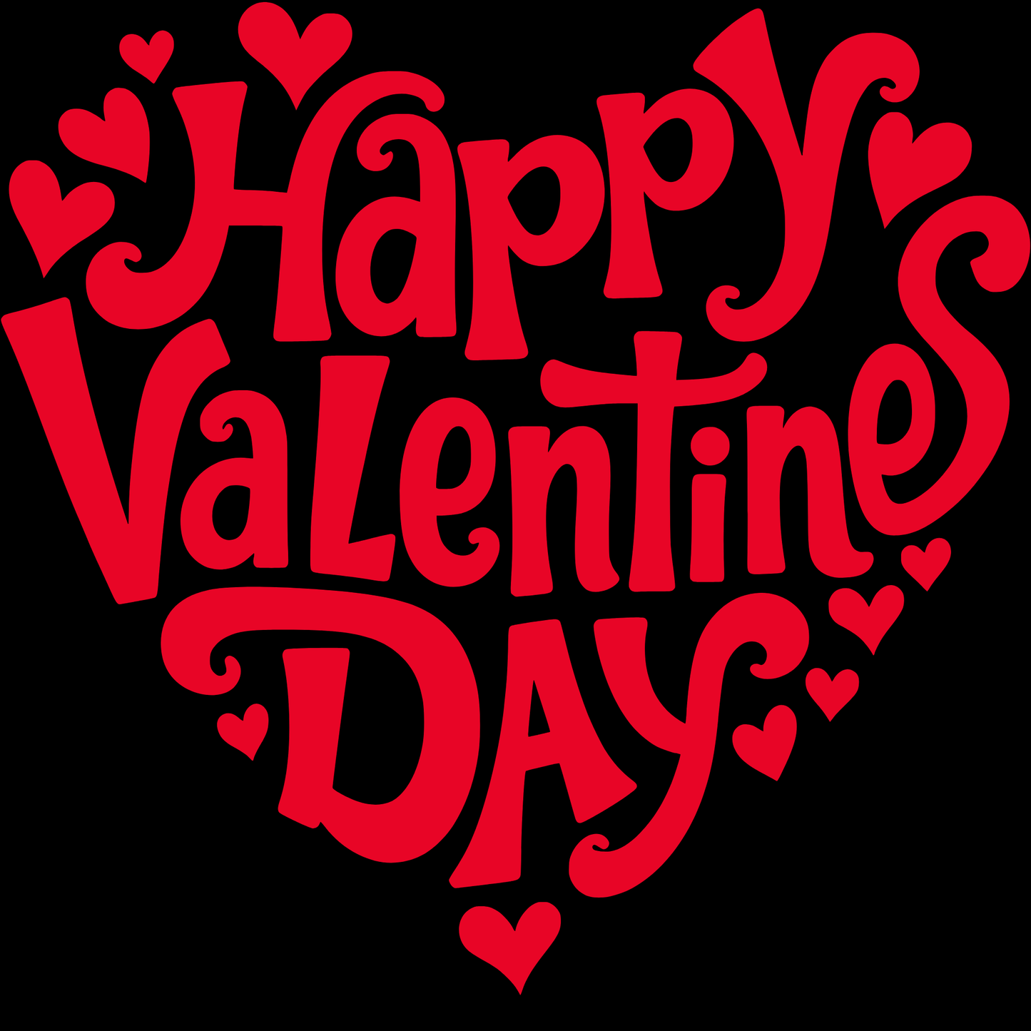 Happy Valentine’s Day DTF Transfer – Romantic Typography Ready to Press Heat Transfer for Apparel