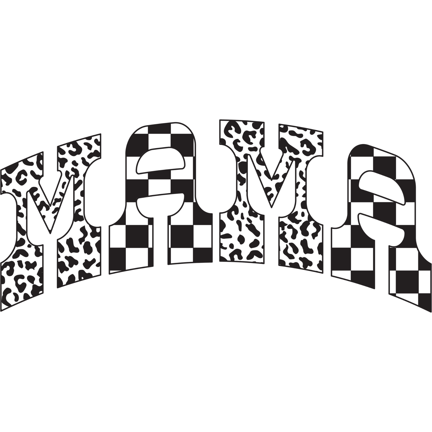 𝐌𝐚𝐦𝐚 𝐂𝐡𝐞𝐜𝐤𝐞𝐫𝐞𝐝 & 𝐋𝐞𝐨𝐩𝐚𝐫𝐝 DTF Transfer – Trendy Mama Western Cow Print Retro Mom Design DTF Ready To Press