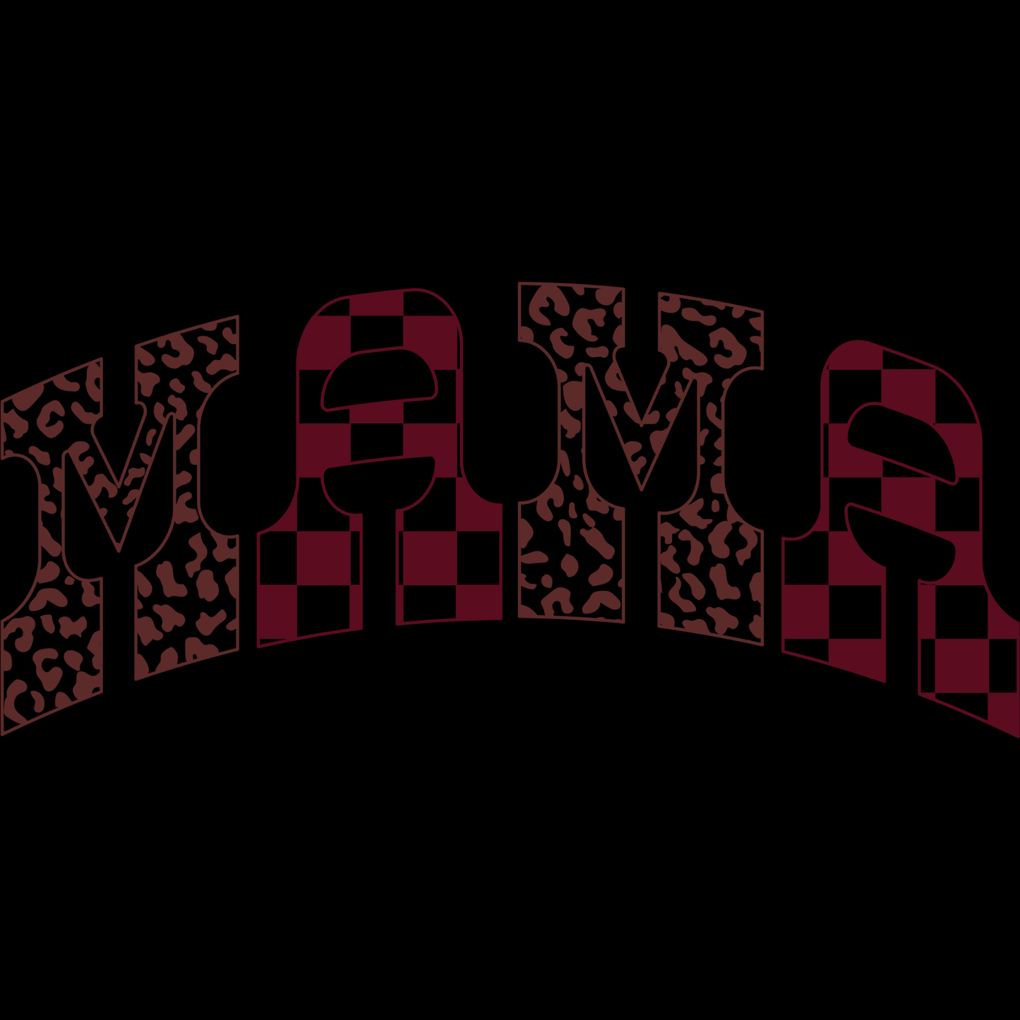 𝐌𝐀𝐌𝐀 Retro Checkered Leopard DTF Transfer – Trendy Western Style Mom Graphic DTF Ready To Press