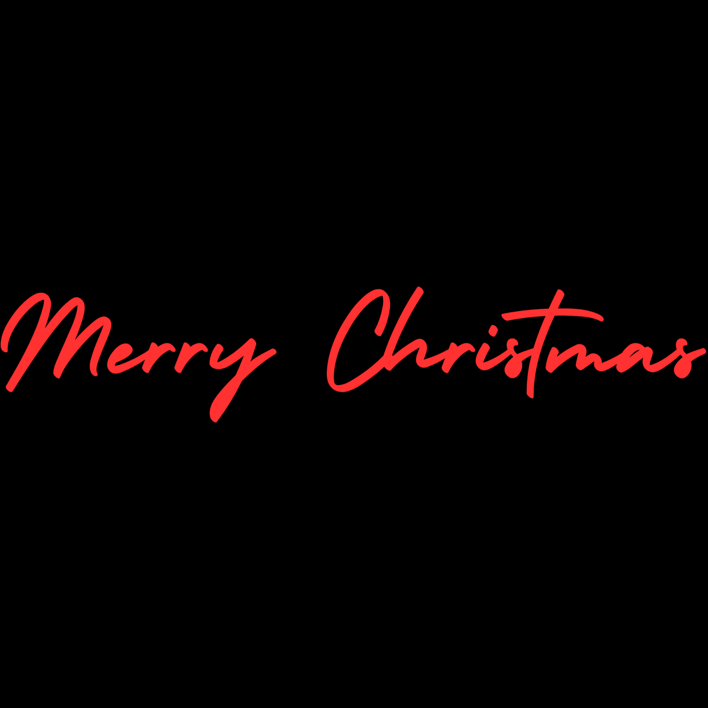 Merry Christmas Script DTF Transfer – Minimal Red Christmas Typography Ready to Press Heat Transfer for Holiday