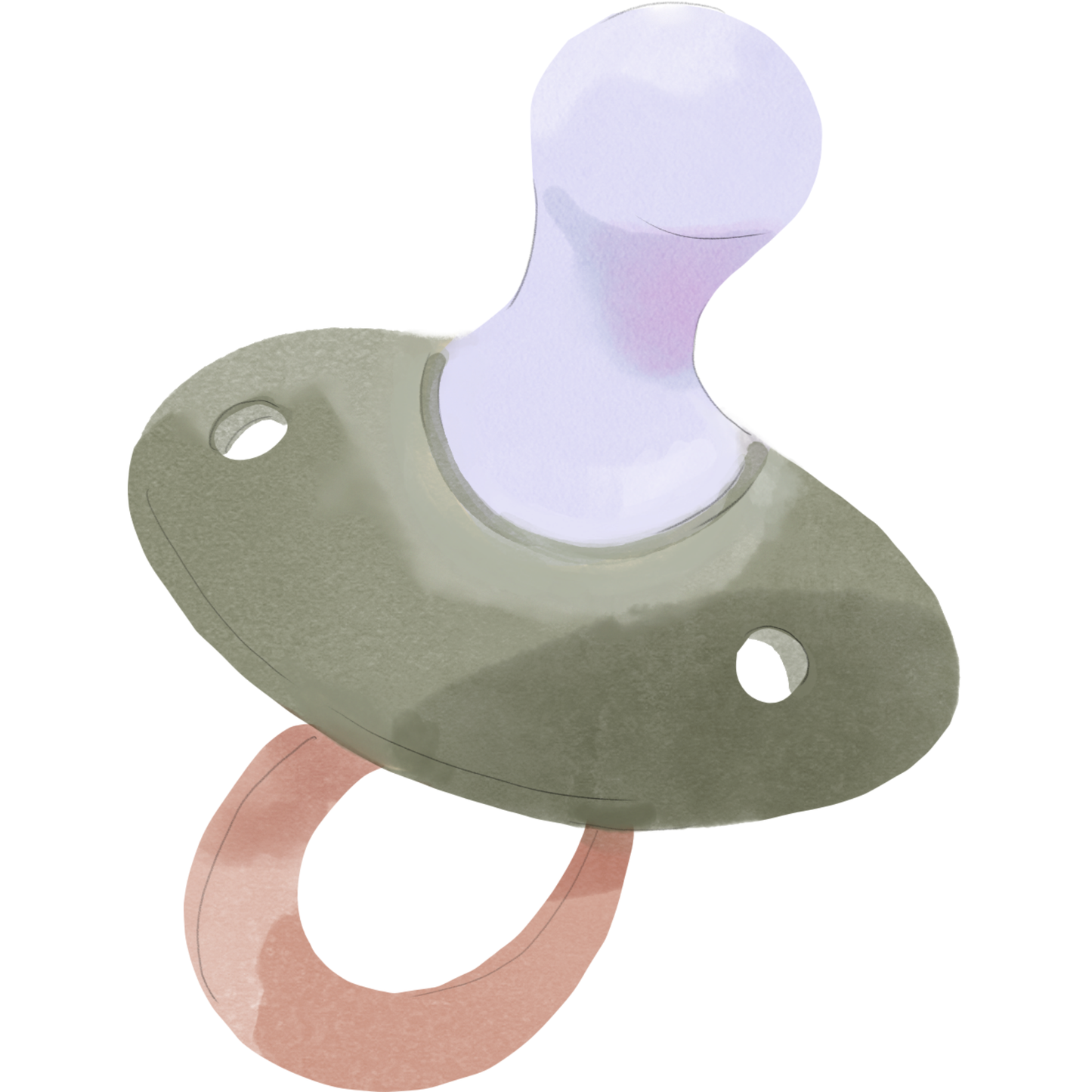 Baby Pacifier Illustration DTF Transfer โ Cute Watercolor Pacifier Heat Transfer For Baby Clothing DTF Ready To Press