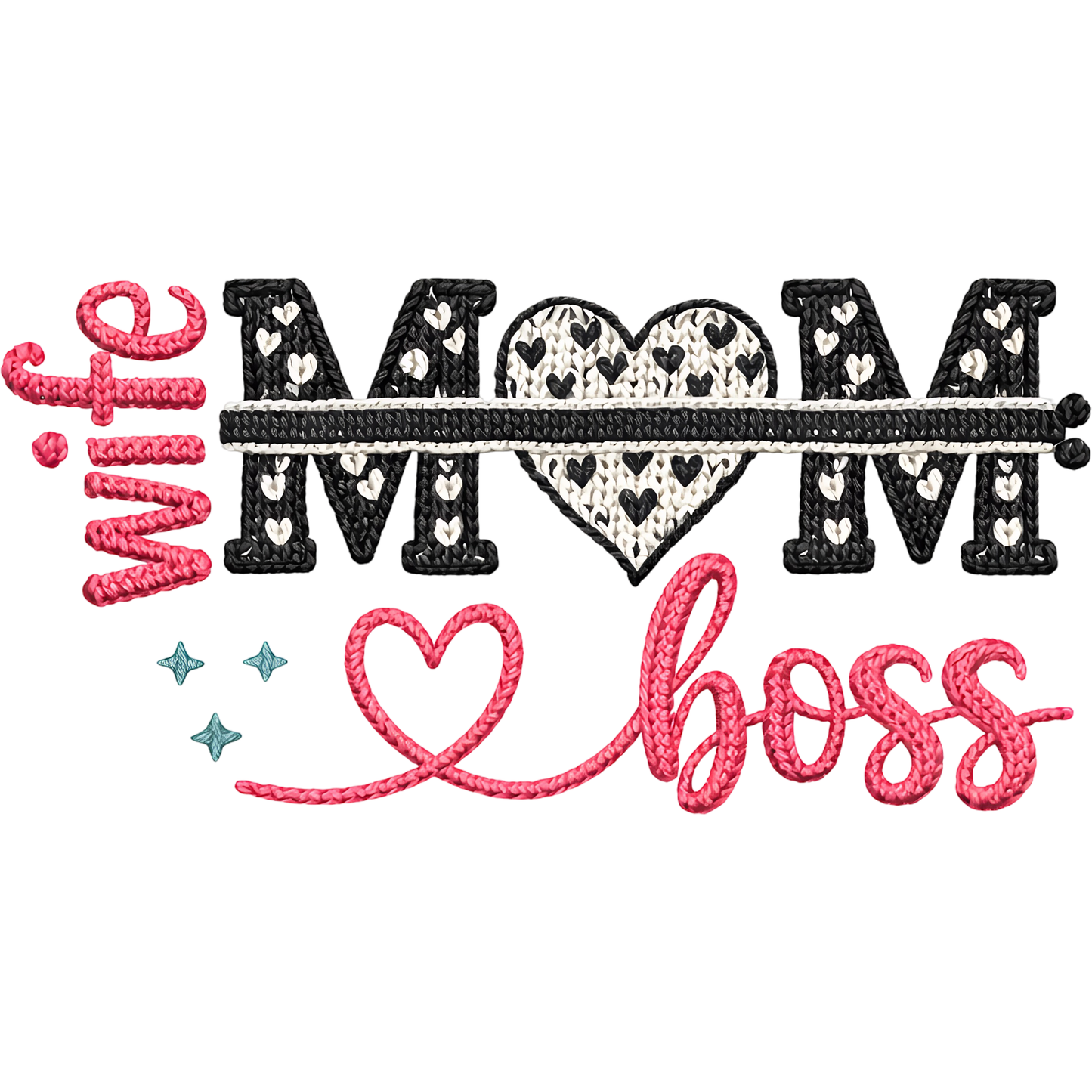 𝐖𝐢𝐟𝐞 𝐌𝐨𝐦 𝐁𝐨𝐬𝐬 DTF Transfer – Strong Woman Statement Design DTF Ready To Press