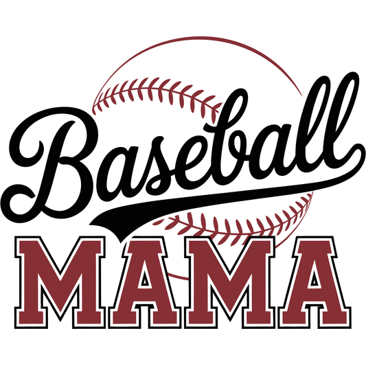 𝐁𝐚𝐬𝐞𝐛𝐚𝐥𝐥 𝐌𝐀𝐌𝐀 – Classic Sports Script DTF Ready To Press Transfer
