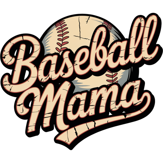 𝐁𝐚𝐬𝐞𝐛𝐚𝐥𝐥 𝐌𝐚𝐦𝐚 – Vintage Softball Mom DTF Ready To Press Transfer