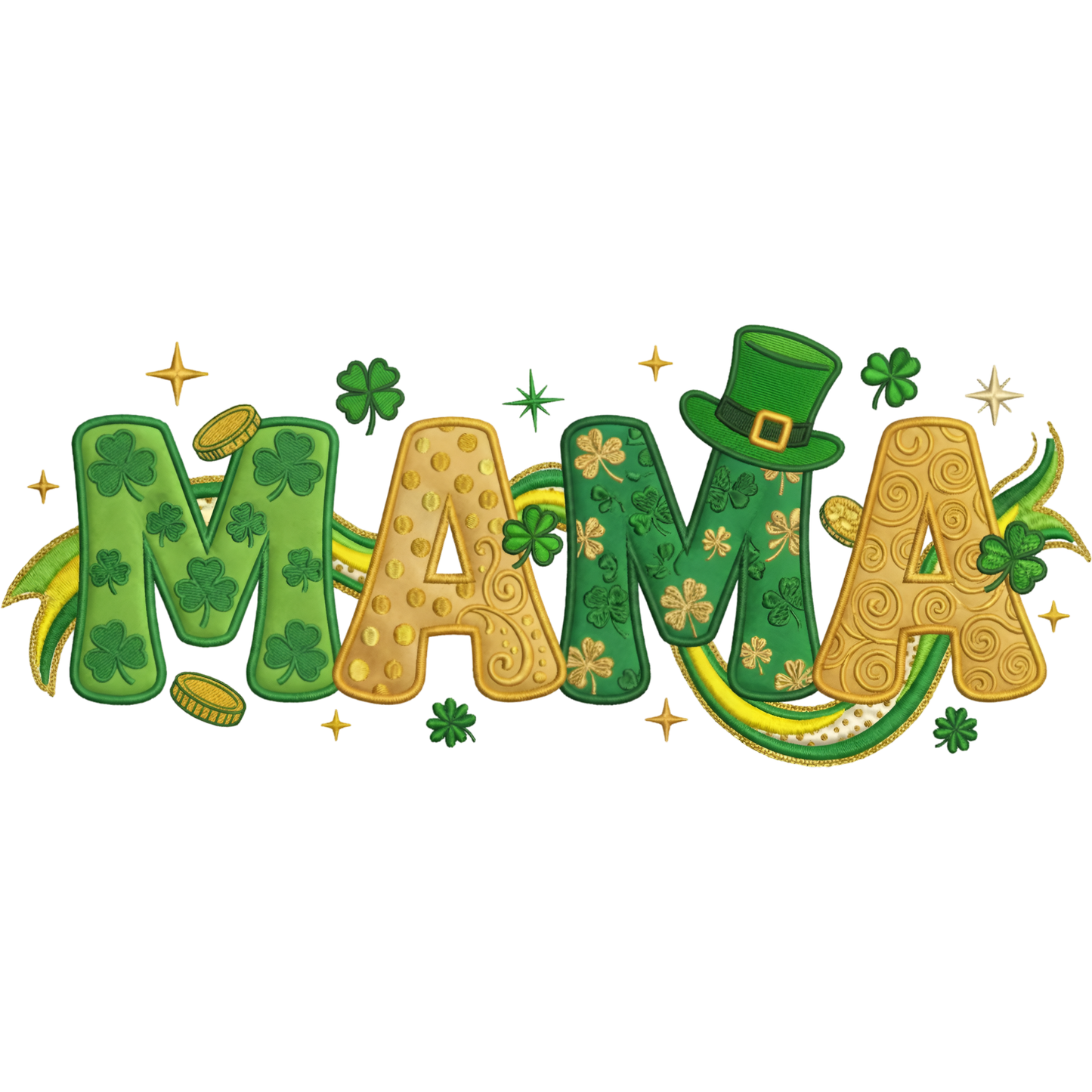 𝐒𝐭. 𝐏𝐚𝐭𝐫𝐢𝐜𝐤’𝐬 𝐌𝐀𝐌𝐀 – Lucky Clover Irish DTF Ready To Press Transfer