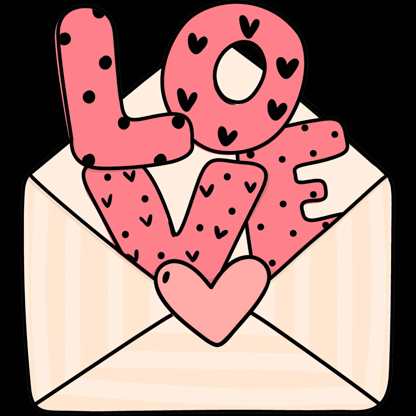 Love Letter Valentine DTF Transfer – Cute Envelope Ready to Press Heat Transfer for Apparel