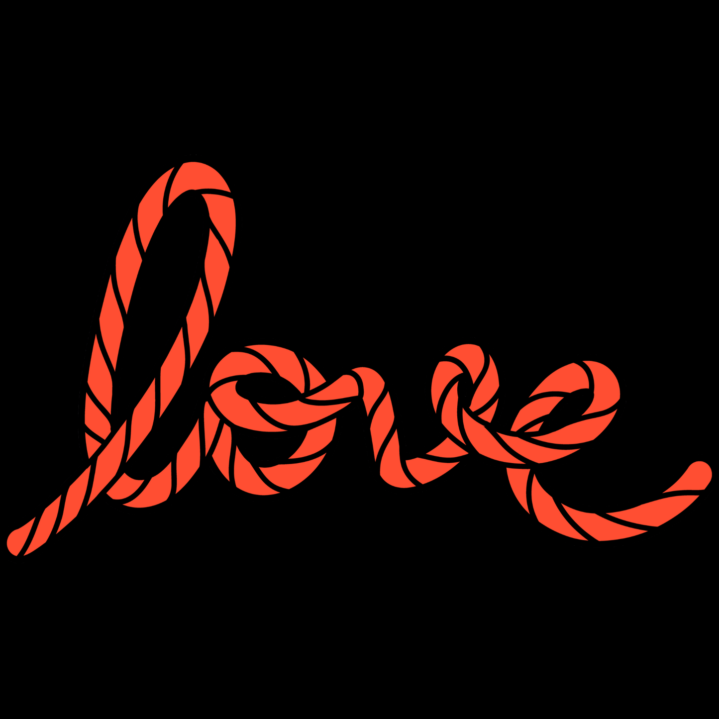 Love Rope Typography DTF Transfer – Nautical Rope Love Design Ready to Press Heat Transfer for Apparel