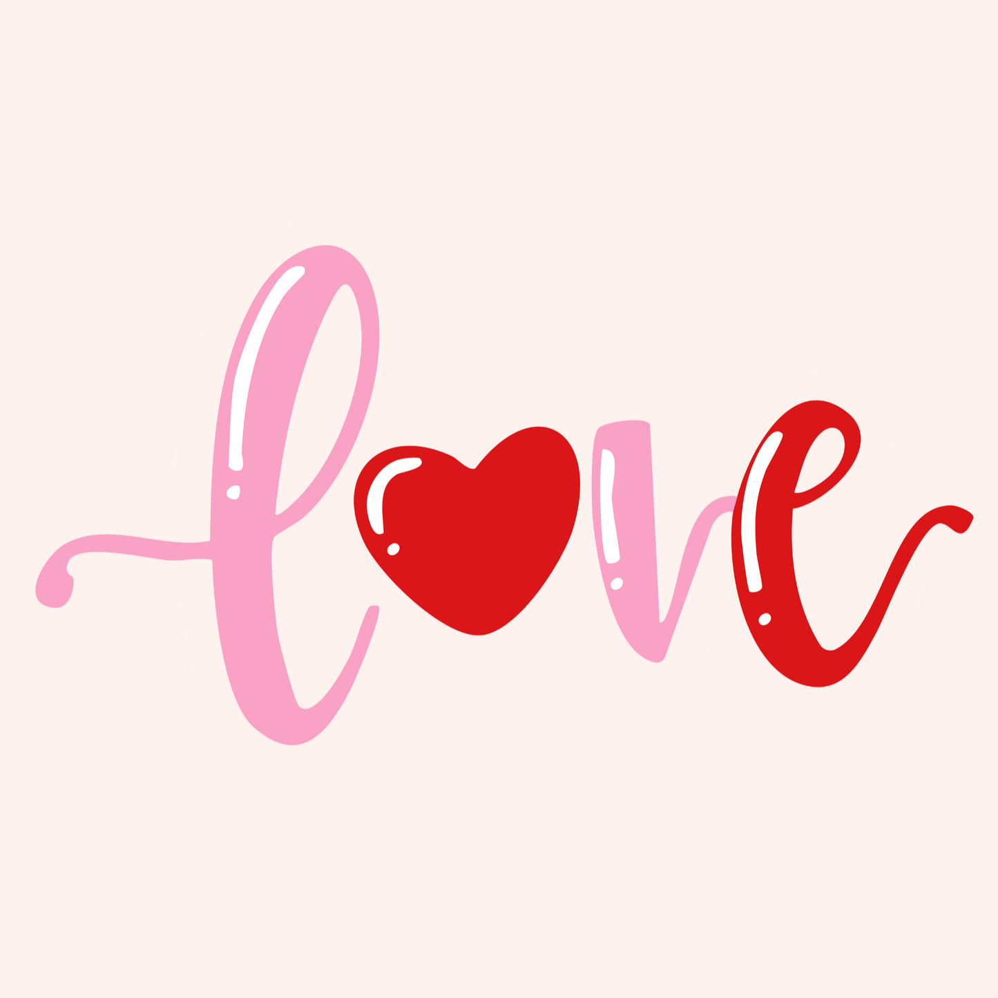 Love Heart DTF Ready to Press Transfer – Cute Valentine Script Design