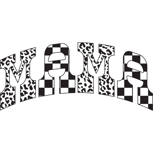 𝐌𝐚𝐦𝐚 𝐂𝐡𝐞𝐜𝐤𝐞𝐫𝐞𝐝 & 𝐋𝐞𝐨𝐩𝐚𝐫𝐝 DTF Transfer – Trendy Mama Western Cow Print Retro Mom Design DTF Ready To Press
