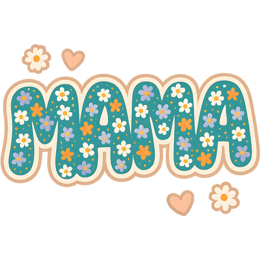 𝐅𝐥𝐨𝐫𝐚𝐥 𝐌𝐀𝐌𝐀 DTF Transfer – Retro Daisy Mom Design DTF Ready To Press