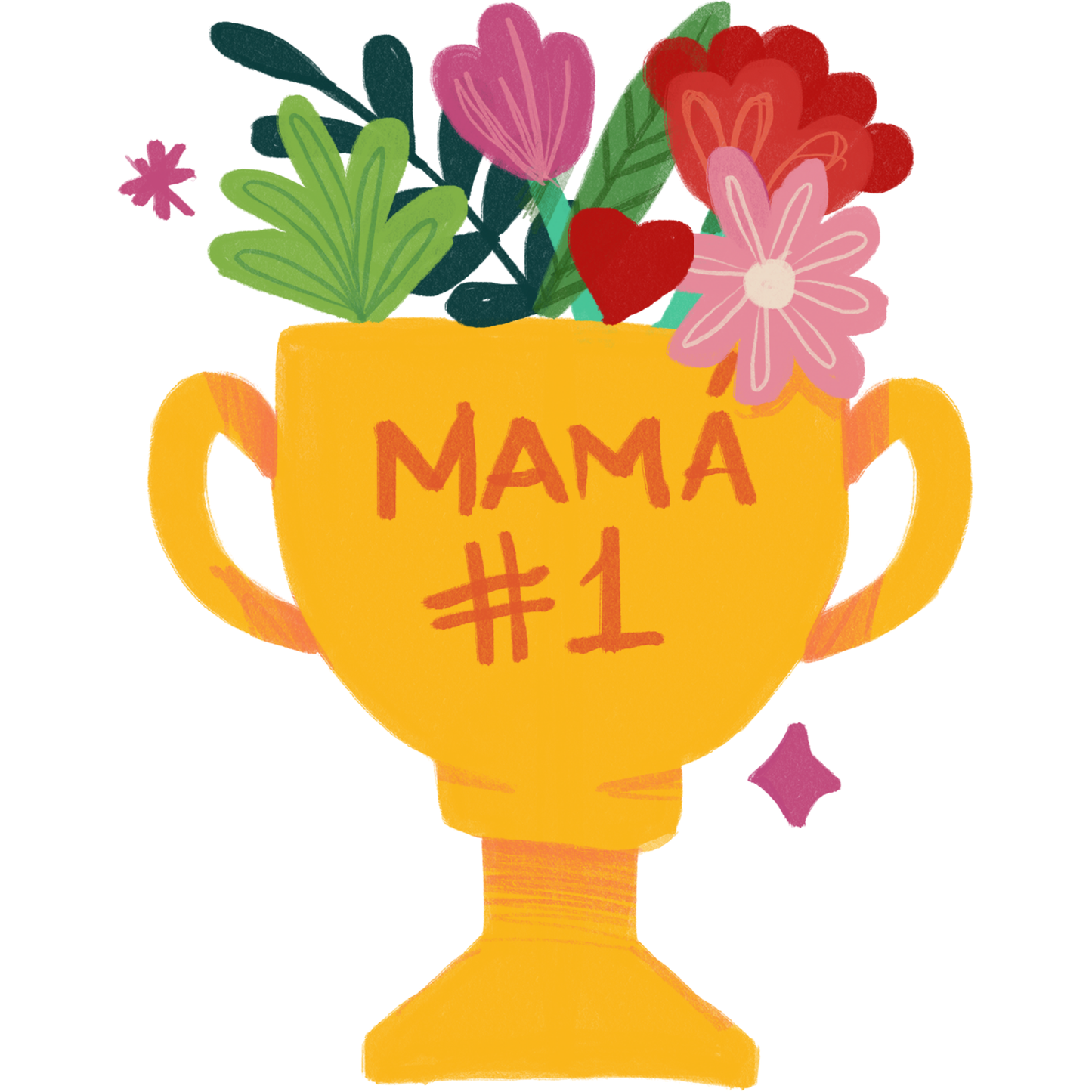 Mama #1 Trophy DTF Transfer – Mother's Day Mom Award Design Ready to Press Heat Transfer
