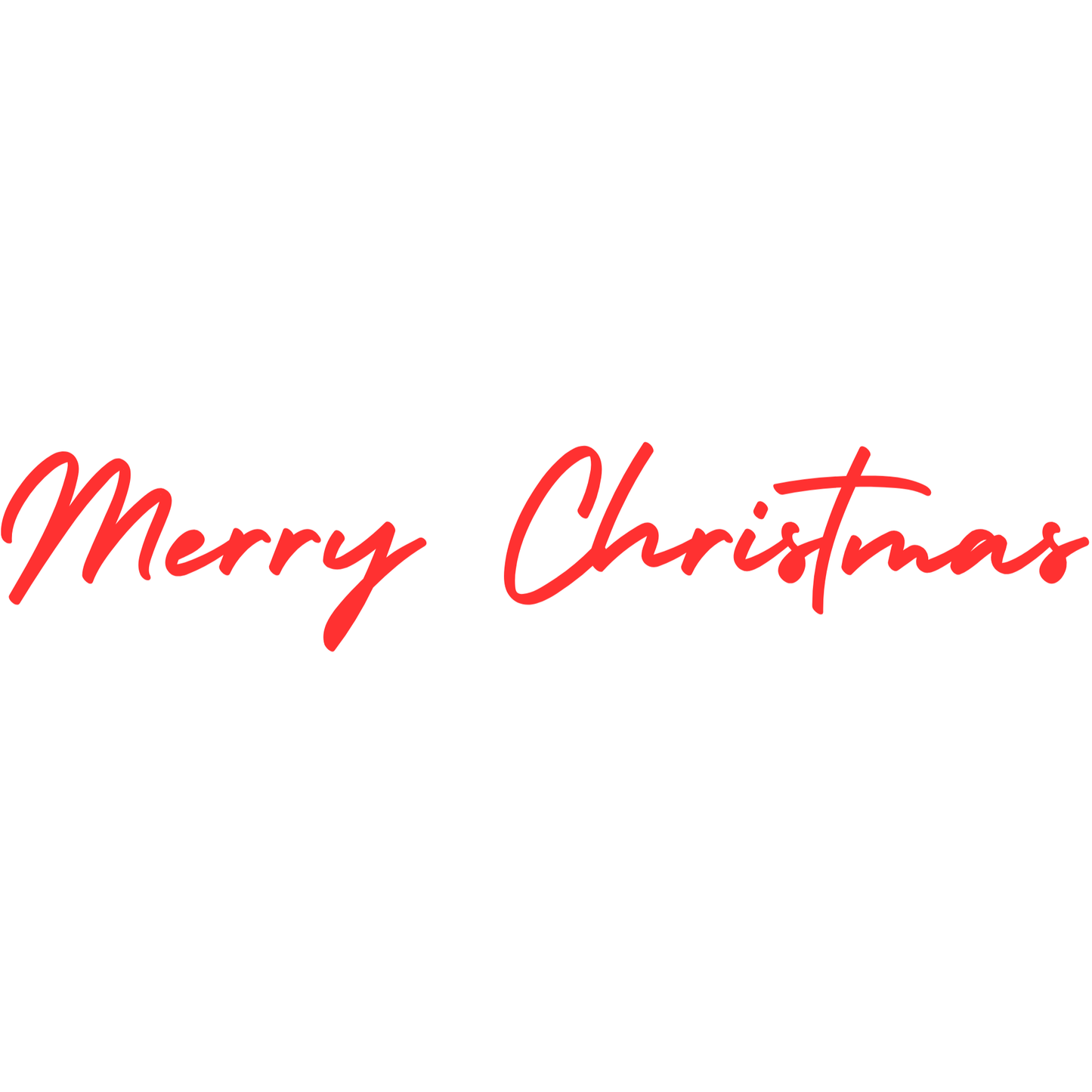 Merry Christmas Script DTF Transfer – Minimal Red Christmas Typography Ready to Press Heat Transfer for Holiday