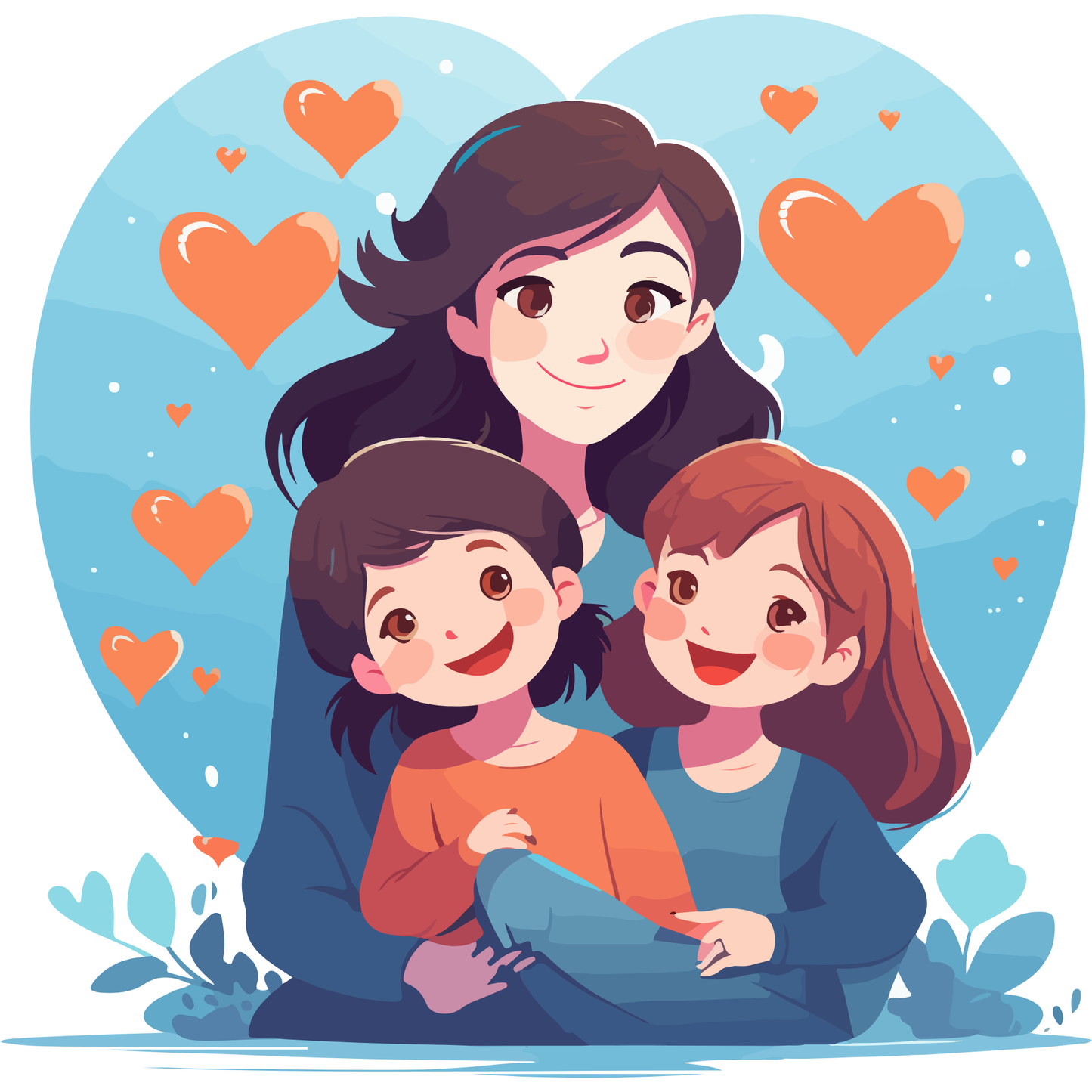 𝐌𝐨𝐦 𝐀𝐧𝐝 𝐊𝐢𝐝𝐬 𝐋𝐨𝐯𝐞 𝐃𝐓𝐅 𝐓𝐫𝐚𝐧𝐬𝐟𝐞𝐫 – 𝐂𝐮𝐭𝐞 𝐌𝐨𝐭𝐡𝐞𝐫 𝐖𝐢𝐭𝐡 𝐓𝐰𝐨 𝐂𝐡𝐢𝐥𝐝𝐫𝐞𝐧 𝐇𝐞𝐚𝐫𝐭 𝐈𝐥𝐥𝐮𝐬𝐭𝐫𝐚𝐭𝐢𝐨𝐧 𝐃𝐓𝐅 𝐑𝐞𝐚𝐝𝐲 𝐓𝐨 𝐏𝐫𝐞𝐬𝐬