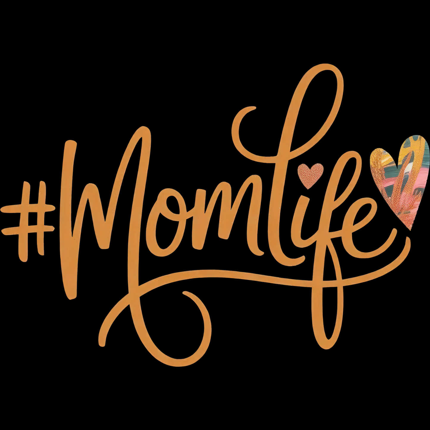 𝐌𝐨𝐦𝐥𝐢𝐟𝐞 Hashtag Typography DTF Transfer – Trendy Mom Life Script Social Media Style DTF Ready To Press