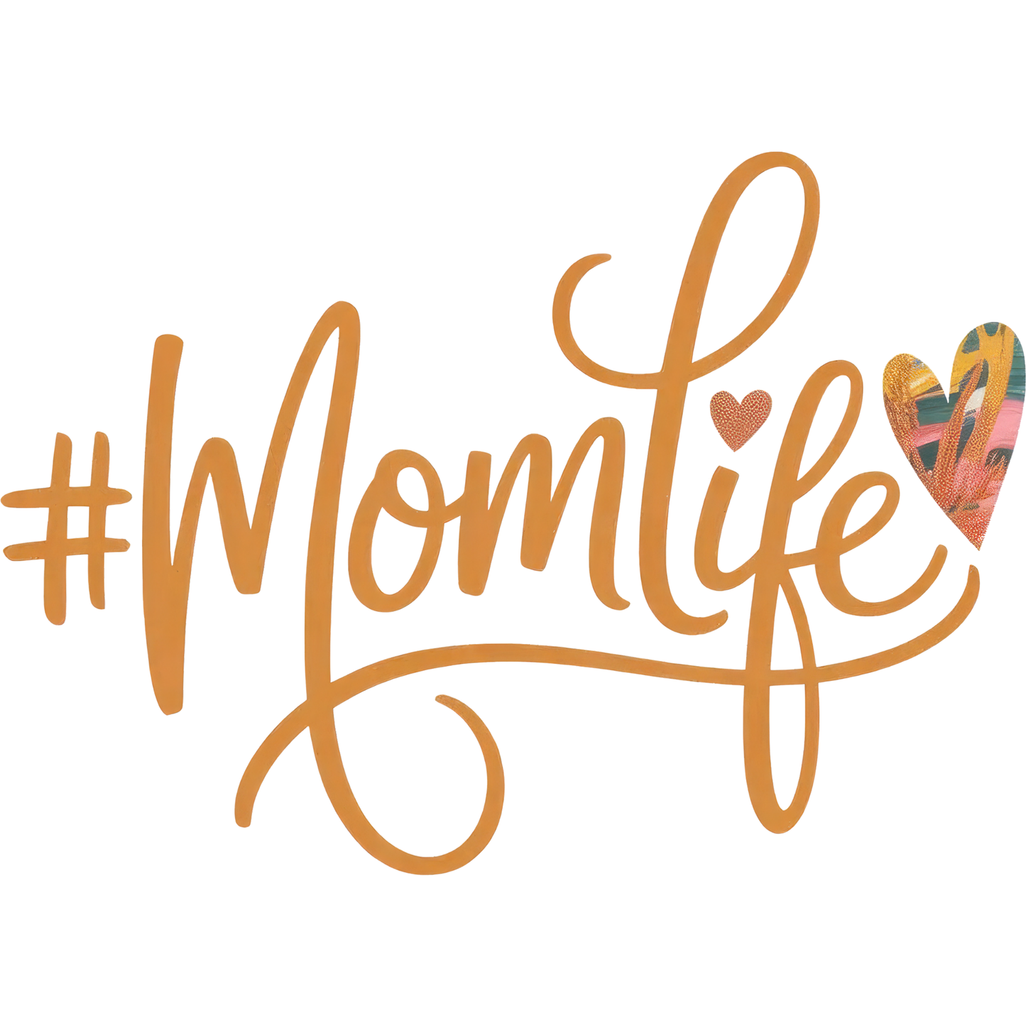 𝐌𝐨𝐦𝐥𝐢𝐟𝐞 Hashtag Typography DTF Transfer – Trendy Mom Life Script Social Media Style DTF Ready To Press