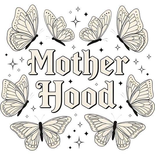 𝐌𝐨𝐭𝐡𝐞𝐫𝐡𝐨𝐨𝐝 𝐁𝐮𝐭𝐭𝐞𝐫𝐟𝐥𝐲 𝐓𝐲𝐩𝐨𝐠𝐫𝐚𝐩𝐡𝐲 DTF Transfer – Elegant Mom Butterfly Aesthetic Design DTF Ready To Press