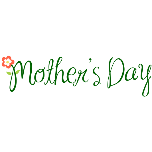 Mother's Day Script DTF Transfer – Minimal Floral Typography Ready to Press Heat Transfer