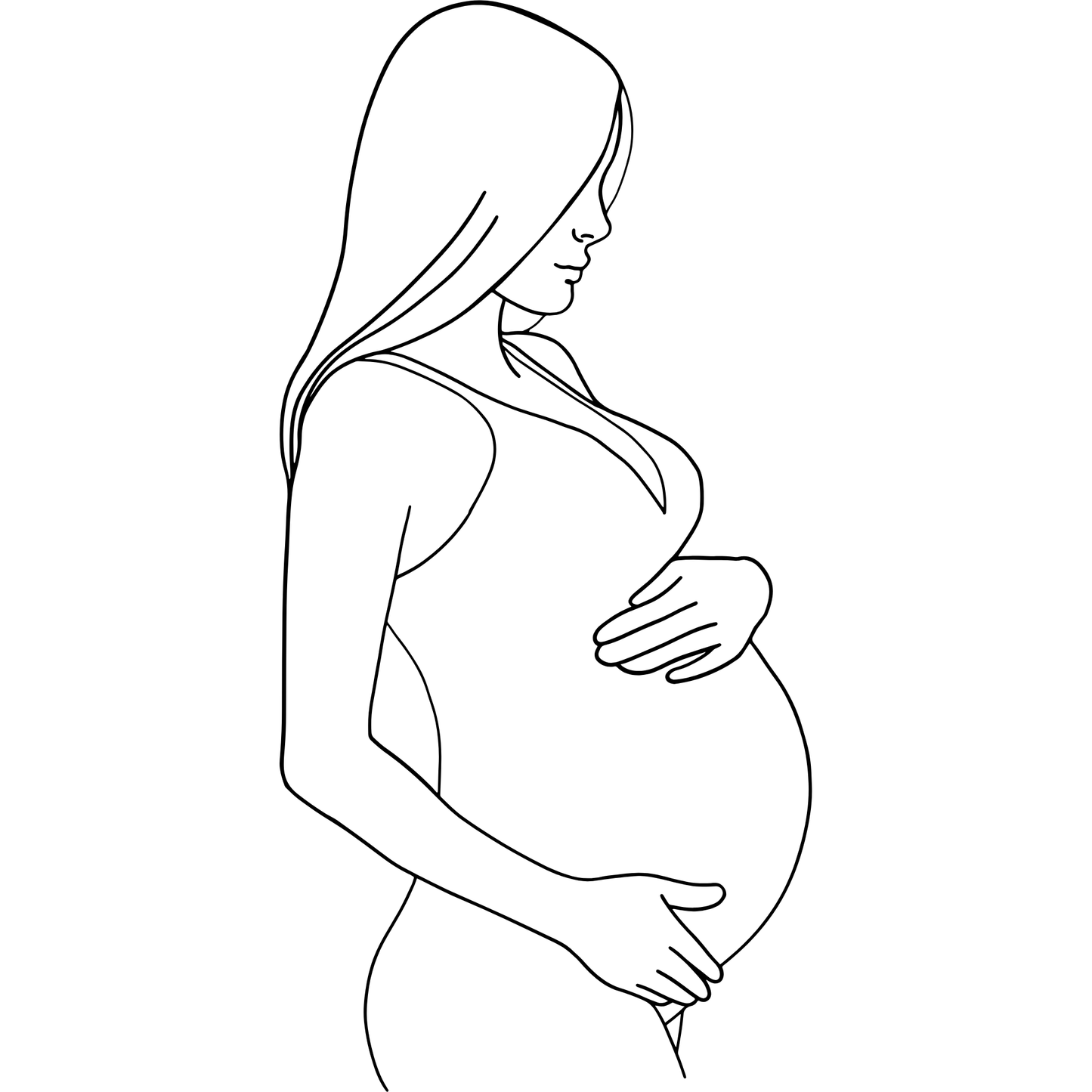 Pregnant Mom Silhouette DTF Transfer – Maternity Pregnancy Outline Ready to Press Heat Transfer