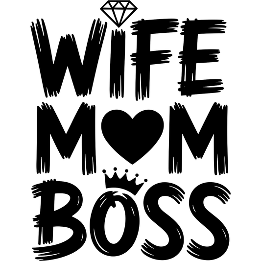 𝐖𝐢𝐟𝐞 𝐌𝐨𝐦 𝐁𝐨𝐬𝐬 DTF Transfer – Strong Woman Empowerment Mother's Day Design DTF Ready To Press