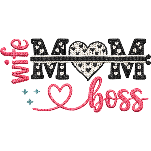 𝐖𝐢𝐟𝐞 𝐌𝐨𝐦 𝐁𝐨𝐬𝐬 DTF Transfer – Strong Woman Statement Design DTF Ready To Press