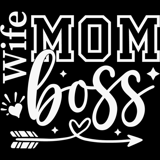 𝐖𝐢𝐟𝐞 𝐌𝐨𝐦 𝐁𝐨𝐬𝐬 DTF Transfer – Bold Statement Mom Design DTF Ready To Press