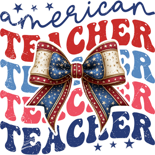 𝐀𝐦𝐞𝐫𝐢𝐜𝐚𝐧 𝐓𝐞𝐚𝐜𝐡𝐞𝐫 𝐁𝐨𝐰 𝐃𝐓𝐅 𝐓𝐫𝐚𝐧𝐬𝐟𝐞𝐫 – 𝐏𝐚𝐭𝐫𝐢𝐨𝐭𝐢𝐜 𝐑𝐞𝐝 𝐖𝐡𝐢𝐭𝐞 𝐁𝐥𝐮𝐞 𝐒𝐭𝐚𝐫𝐬 𝐑𝐞𝐚𝐝𝐲 𝐓𝐨 𝐏𝐫𝐞𝐬𝐬
